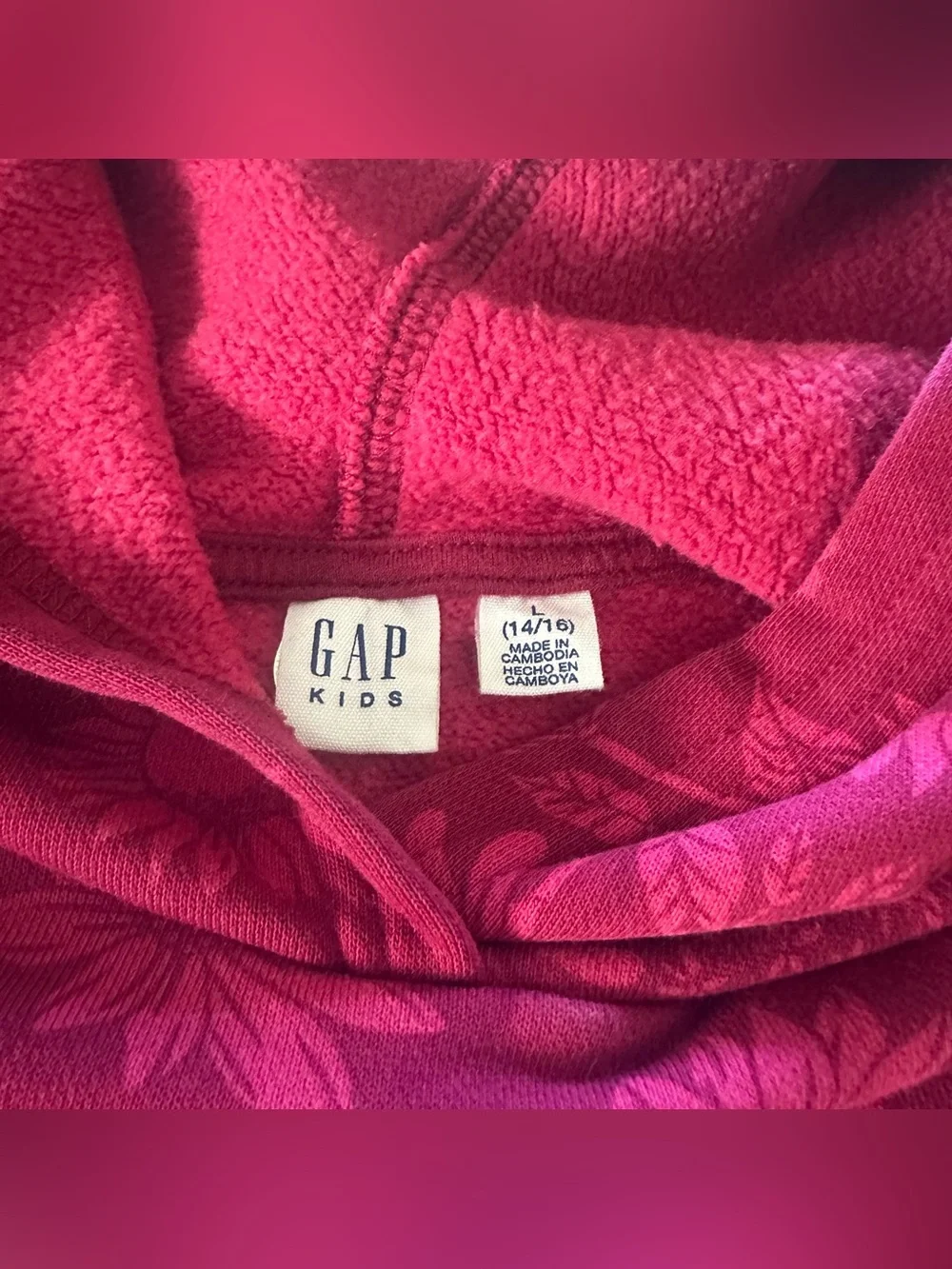 GAP Kids Floral Hoodie in Magenta
